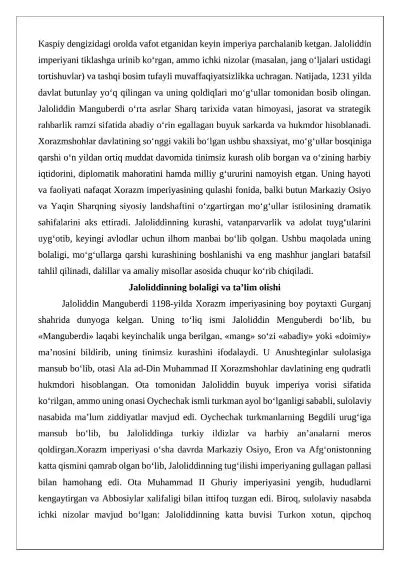 Jaloliddin Manguberdi - Vatan himoyachisi 3
