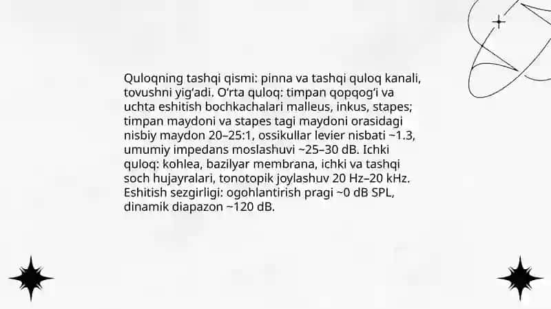 Eshitish sistemasining fizik xususiyatlari 3