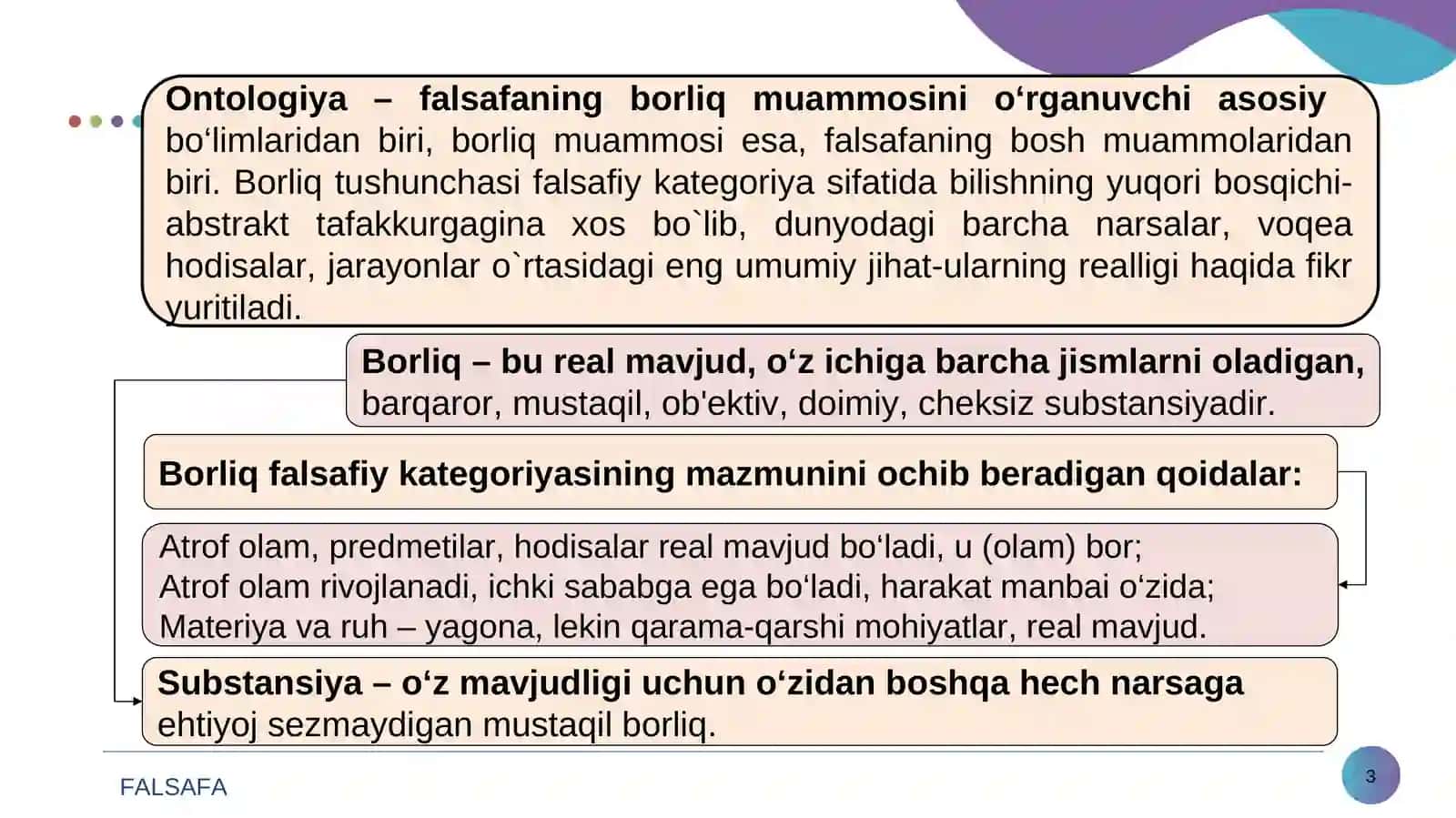 Borliq – falsafa kategoriyasi 3