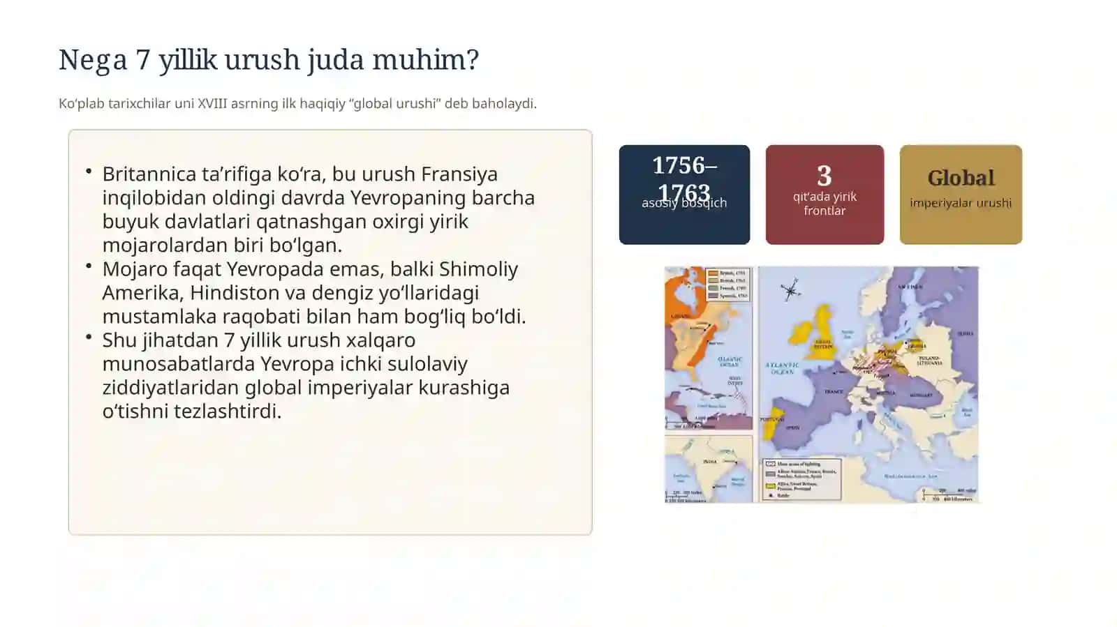 7 yillik urush (1756–1763) va uning xalqaro munosabatlarga taʼsiri 3