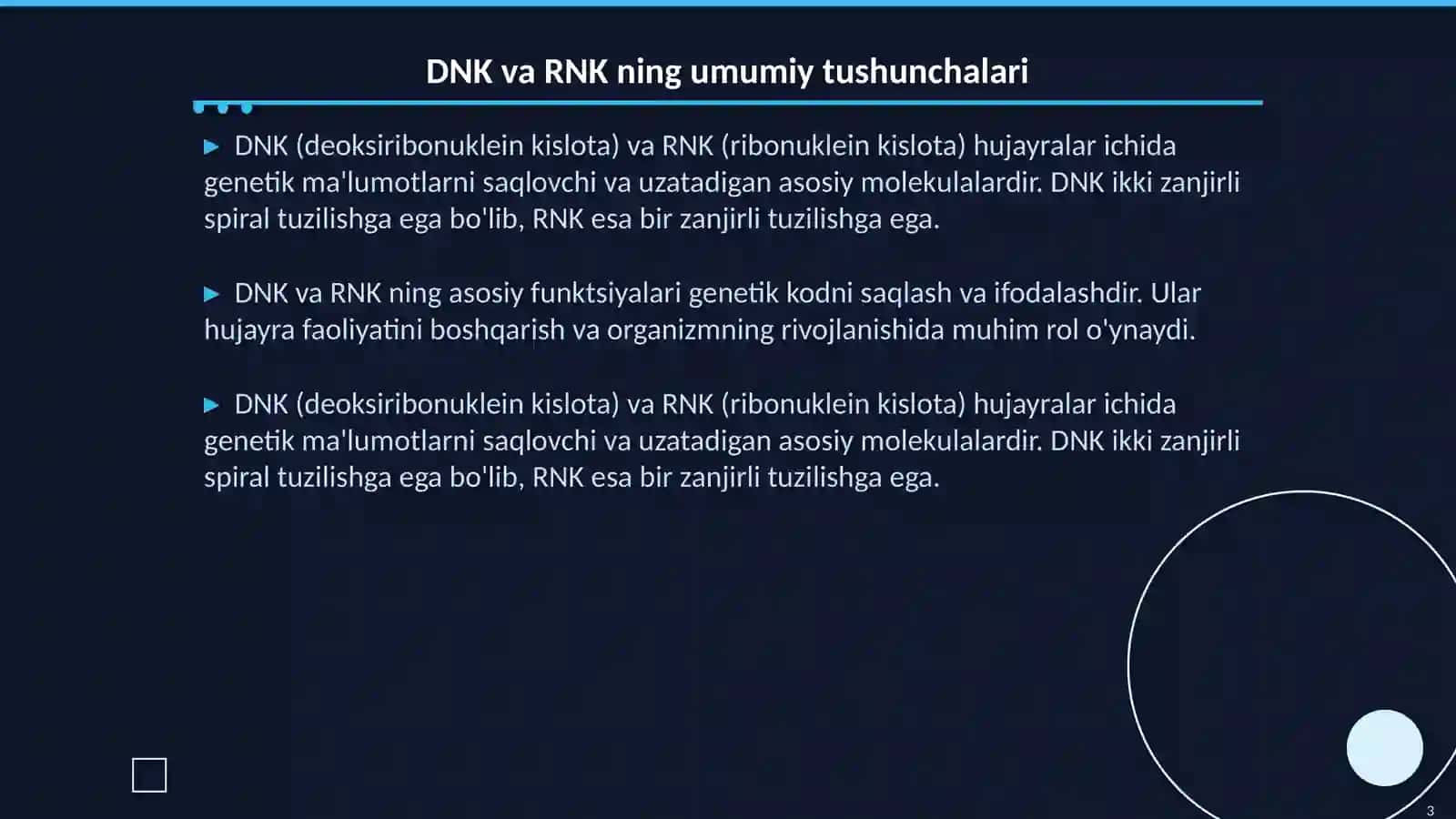 DNK va RNK ning tuzilishi va funksiyalari 3