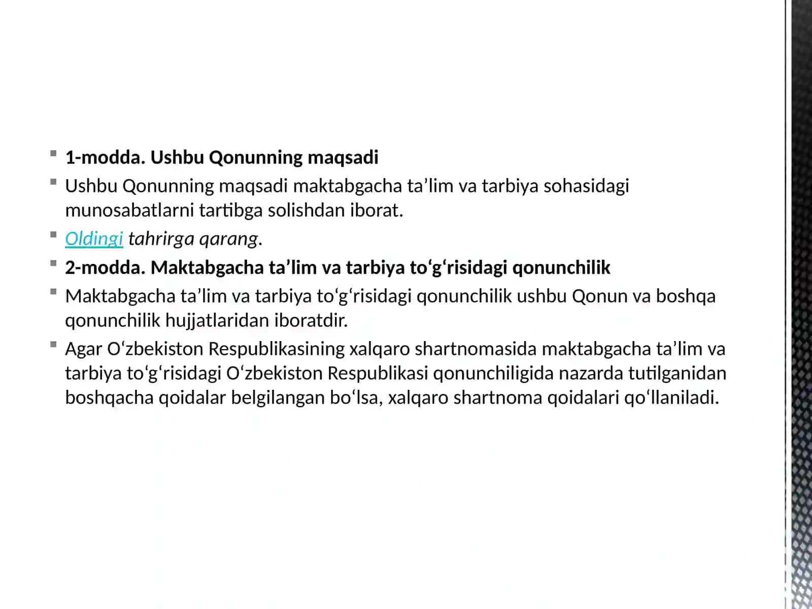 O‘zbekiston Respublikasi Prezidentining maktabgacha ta’lim gadoirqaror farmoni kadrlar tayyorlash milliy dasturi 3