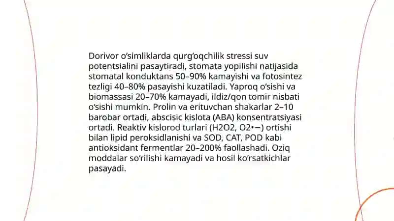 Dorivor o‘simliklarga ta’sir ko‘rsatuvchi stress omillar Abdulhaqova 3
