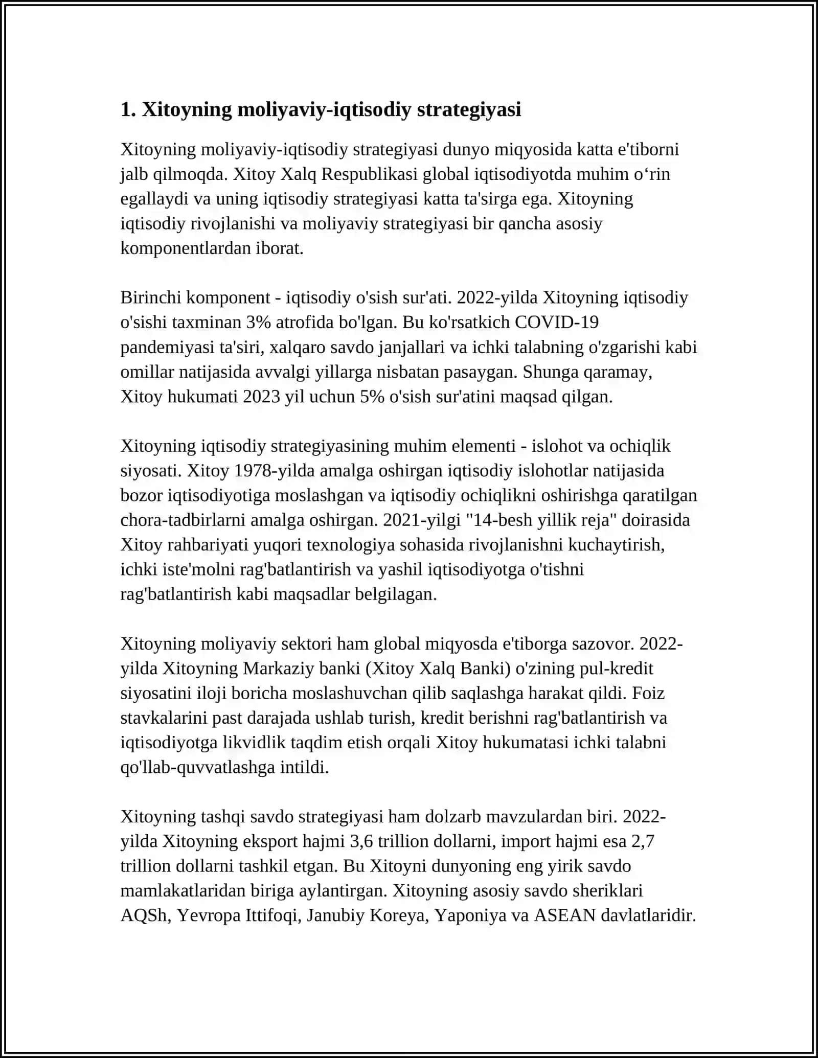 JAHON MOLIYAVIY-IQTISODIY INQIROZI SHAROITIDA XITOY IQTISODIYOTINING RIVOJLANISHI 3