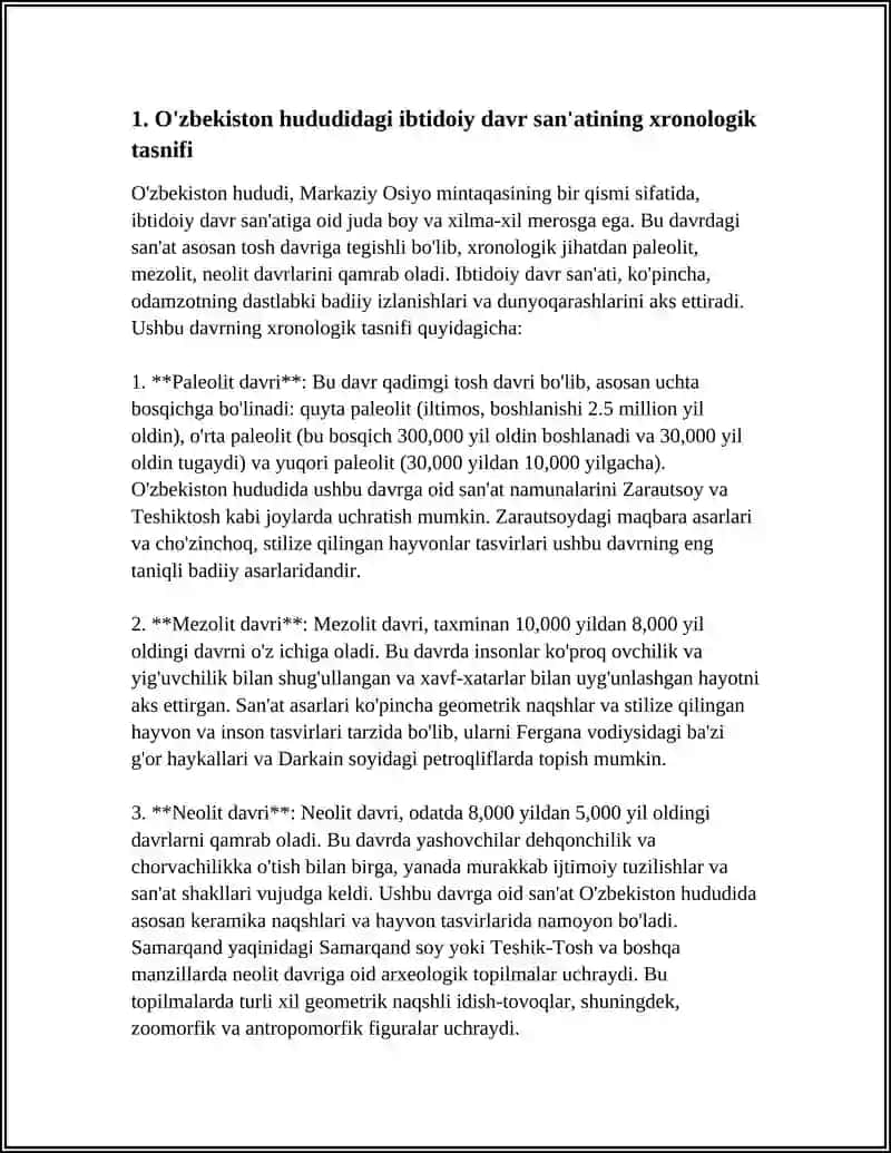 O'ZBEKISTON HUDUDIDA IBTIDOIY DAVR SAN'ATI 3