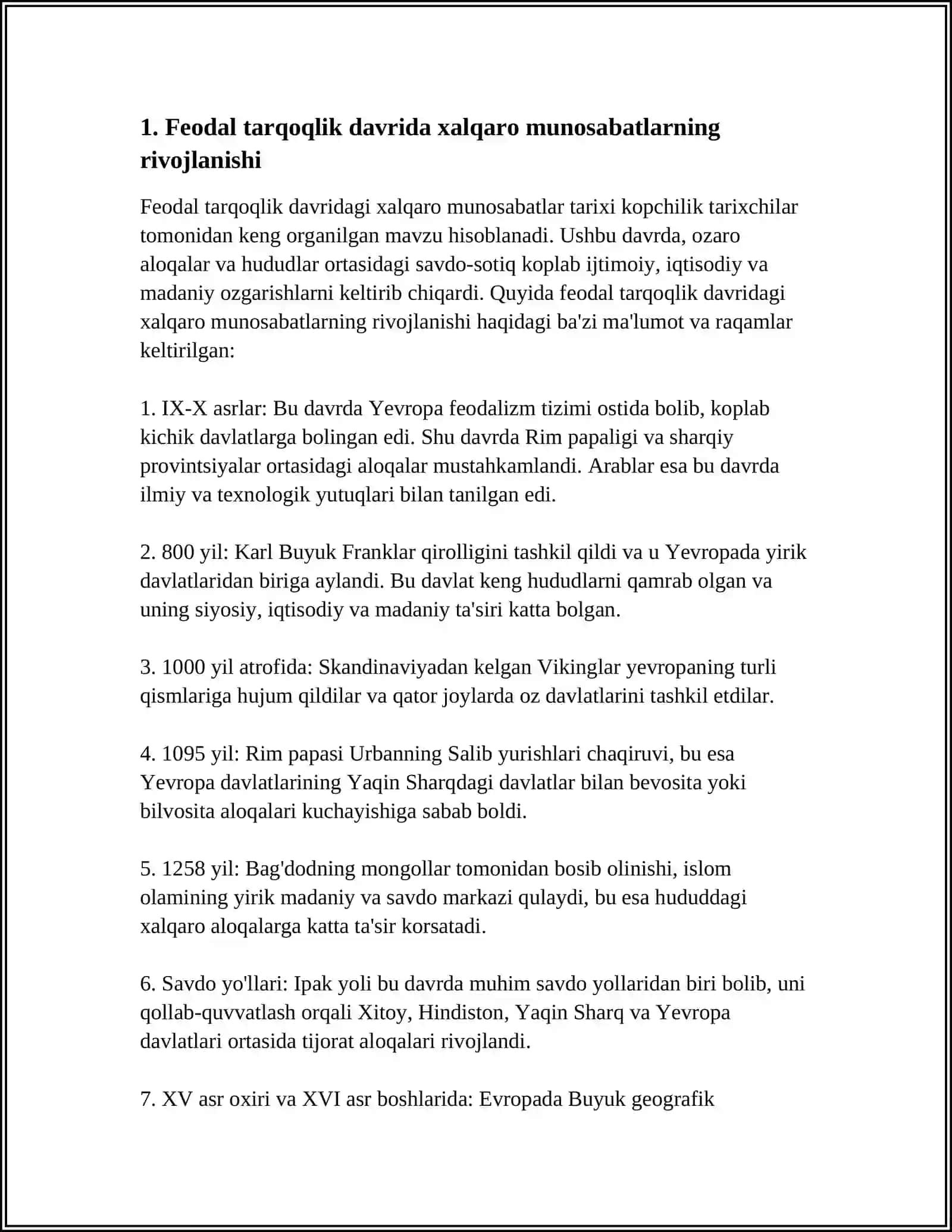 FEODAL TARQOQLIK DAVRI XALQARO MUNOSABATLAR VA DIPLOMOTIYA 3