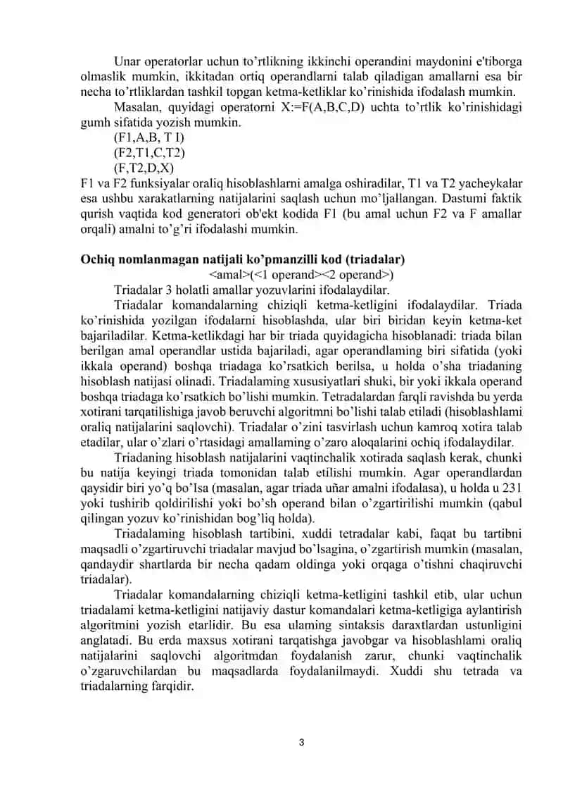 Xoare triadalari va tetradalariga tarjimasi 3