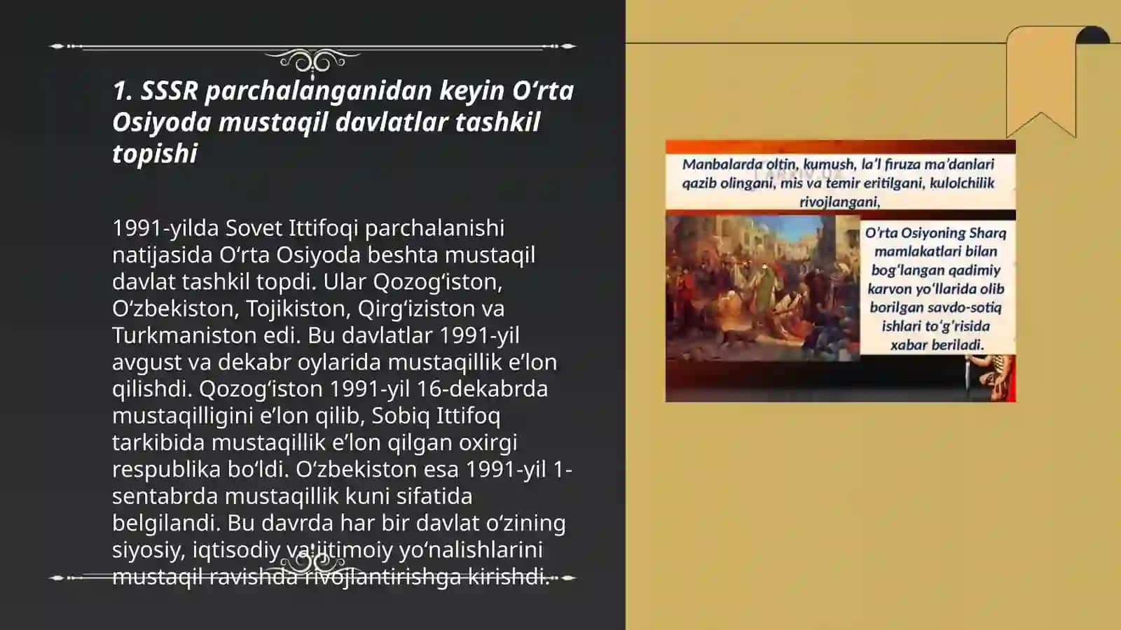 9 asrda Oʻrta Osiyoda mustaqil davlatlarning tashkil topishi 3