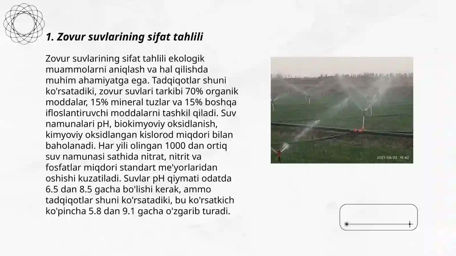 Zovur suvlaridan ekinlarni suģorishda foydalanish 3