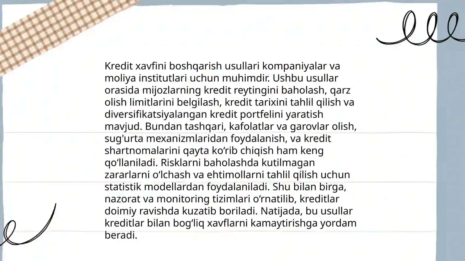 Kredit xavfini boshqarish usullari 3