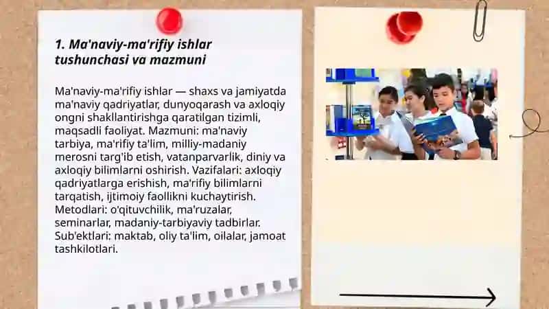 Ma'naviy-ma'rifiy ishlarni tashkil etishning ilmiy- uslubiy asoslari 3