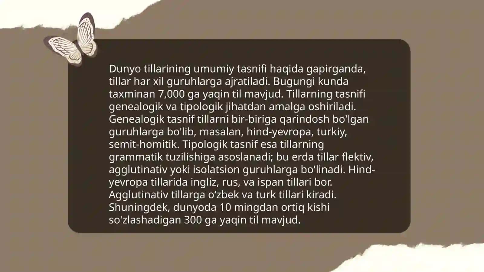 Dunyo tillari va ularning tasnifi by Sarvinoz Soyibjonova 3