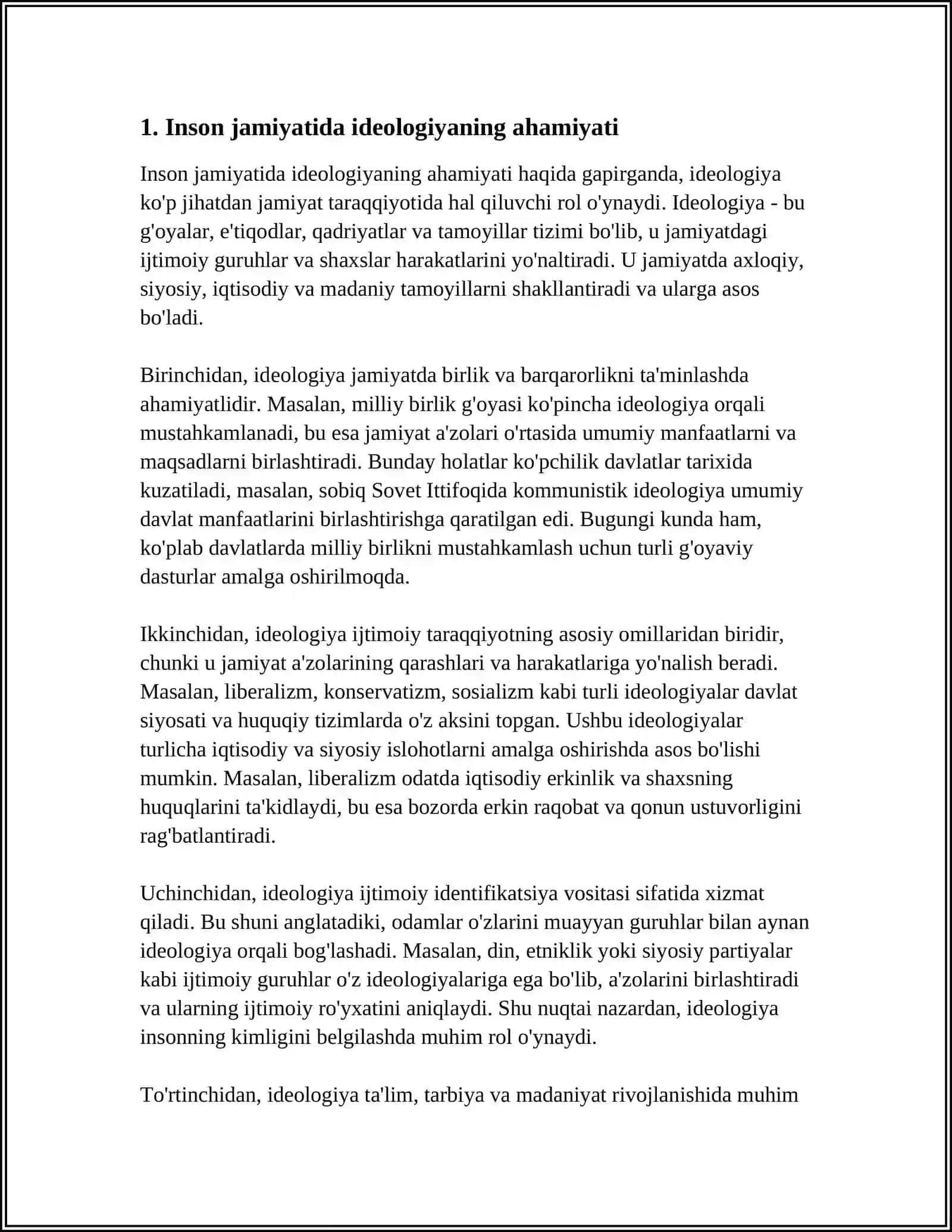 INSAN JAMIYETINDE IDEYA HAM IDEOLOGIYANIN ORNI 3