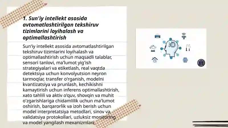 Sun'iy intellektdan foydalanib tekshiruv usullarida yangicha g'oyalarni kiritish, tahlil qilish 3