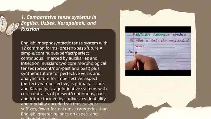 The verb and its grammatical categories in the English and Uzbek (Karapalpak, Russian) languages 3
