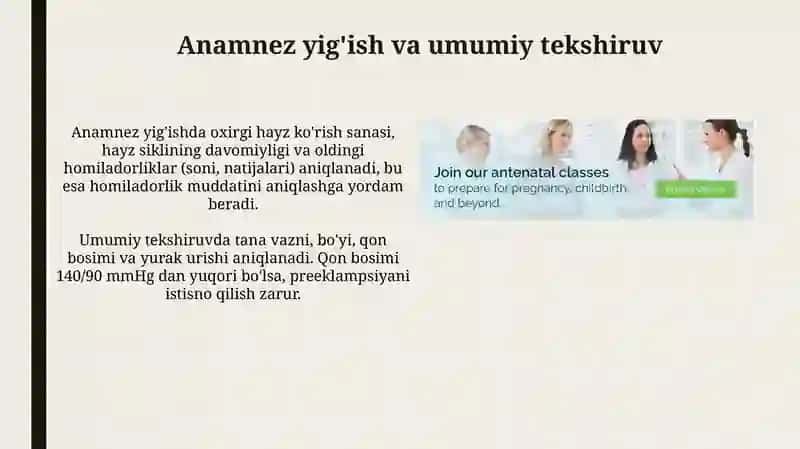 Antenatal parvarish milliy standarti 3
