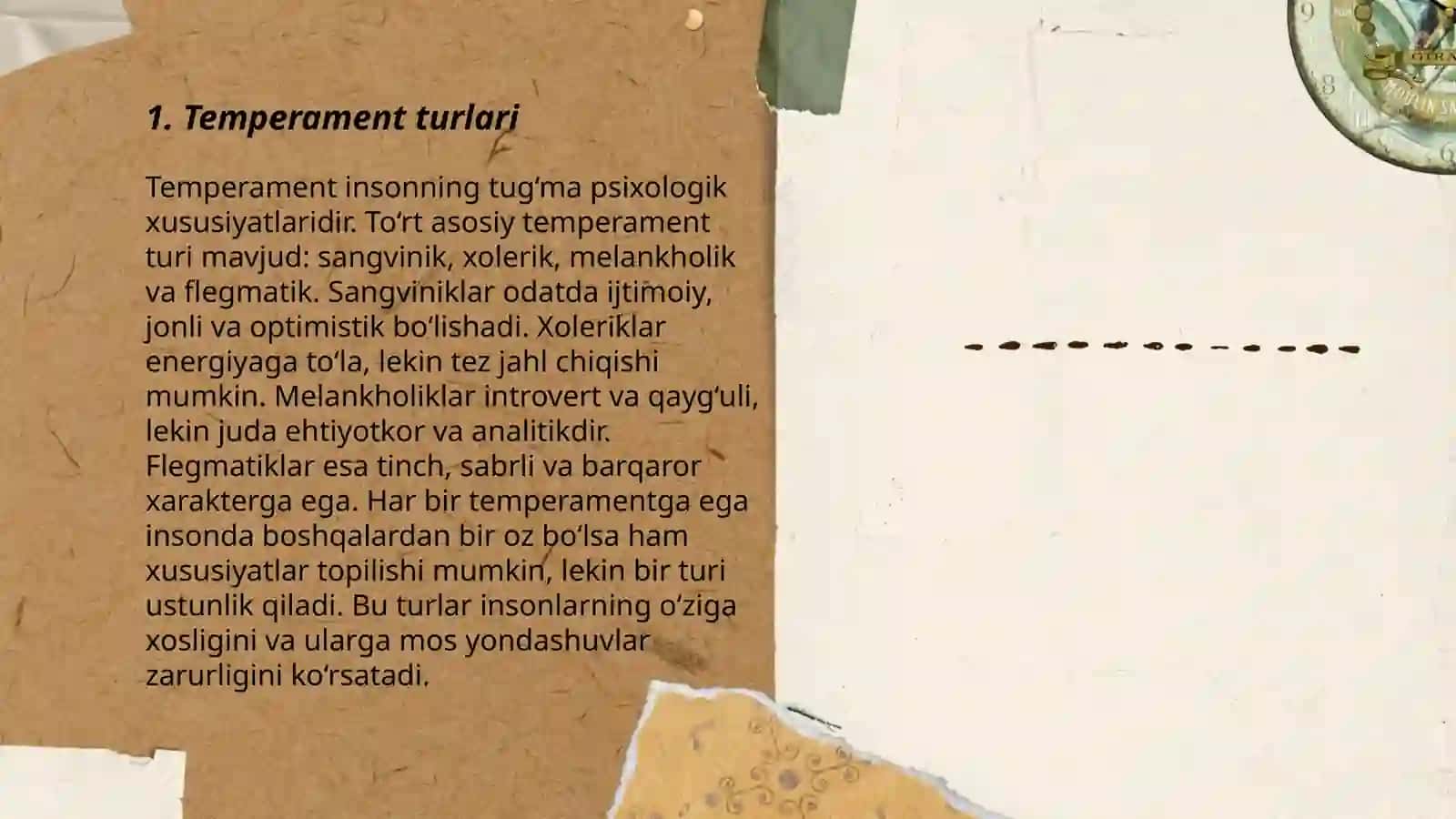 Shaxsning psixologik xususiyatlari: Temperament 3