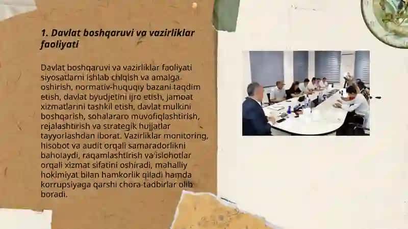Davlat boshqaruvi va vazirliklar faoliyati 3