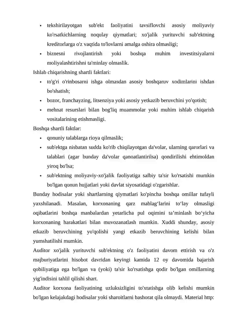 MAXSUS MASALANI TEKSHIRISH NATIJALARI BOʻYICHA AUDITAR XISOBOTI 3