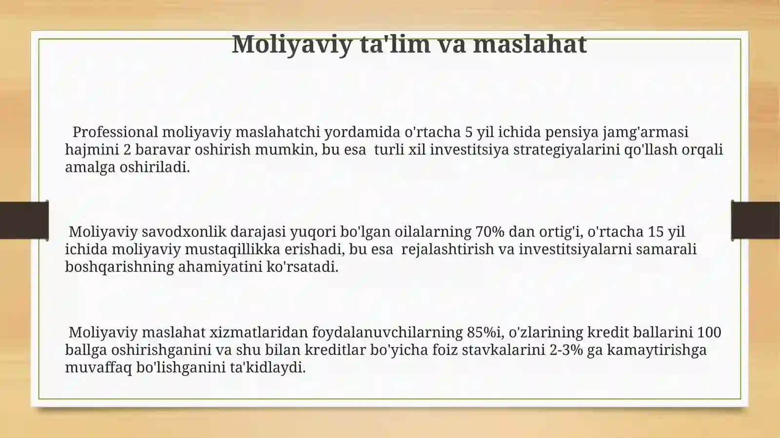 Shaxsiy moliyani rejalashtirish 3