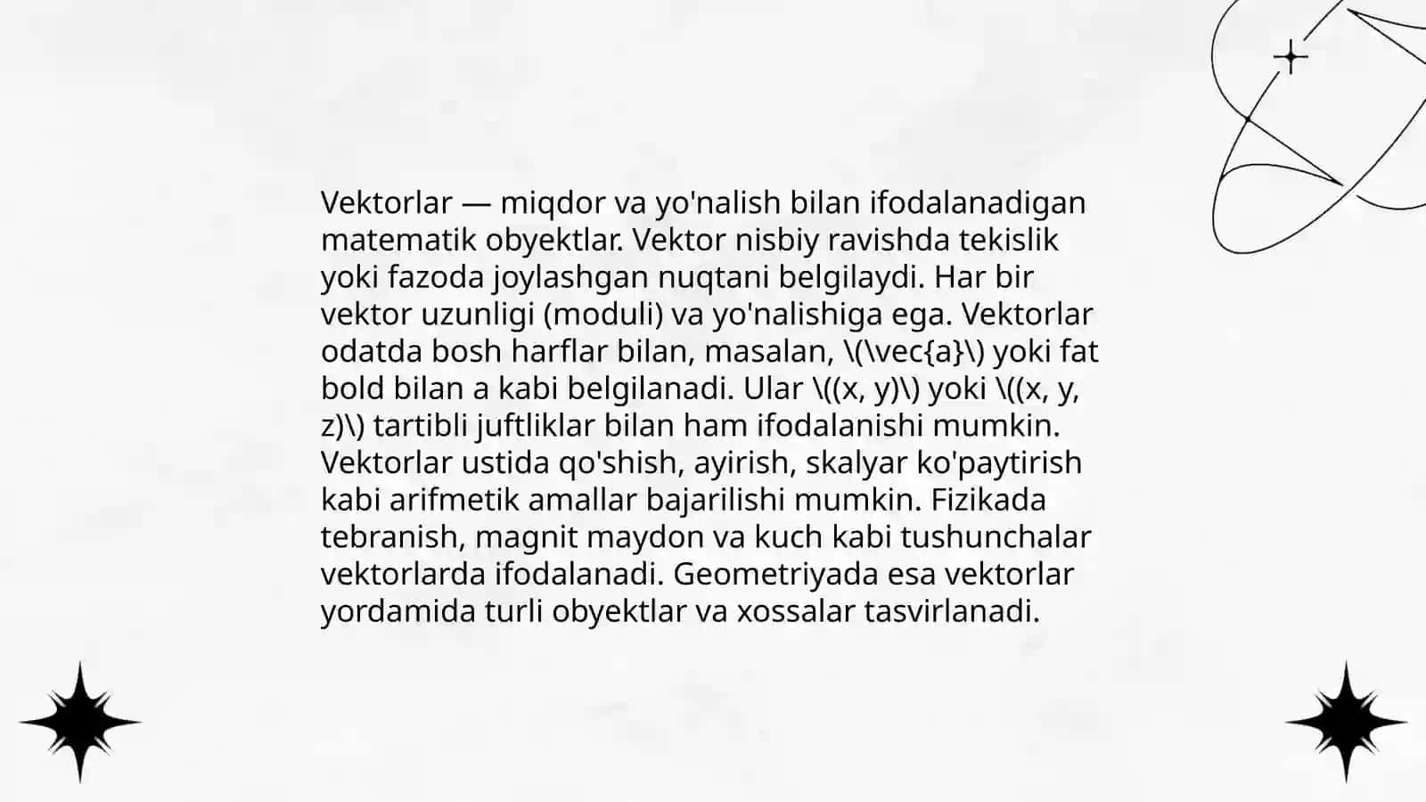 Vektorlar va ustida amallar 3