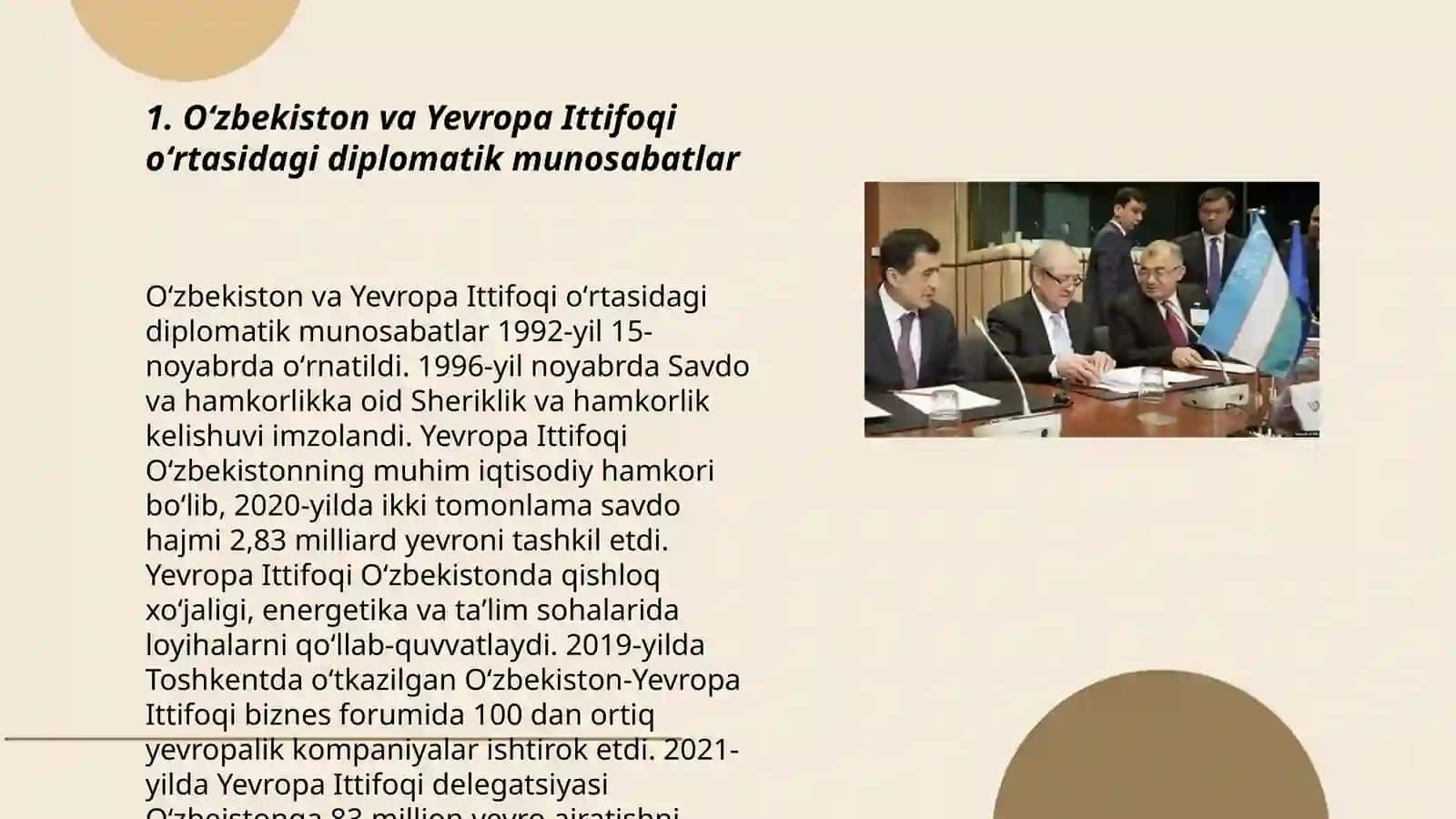 Oʻzbekiston va Yevropa Ittifoqi munosabatlari 3
