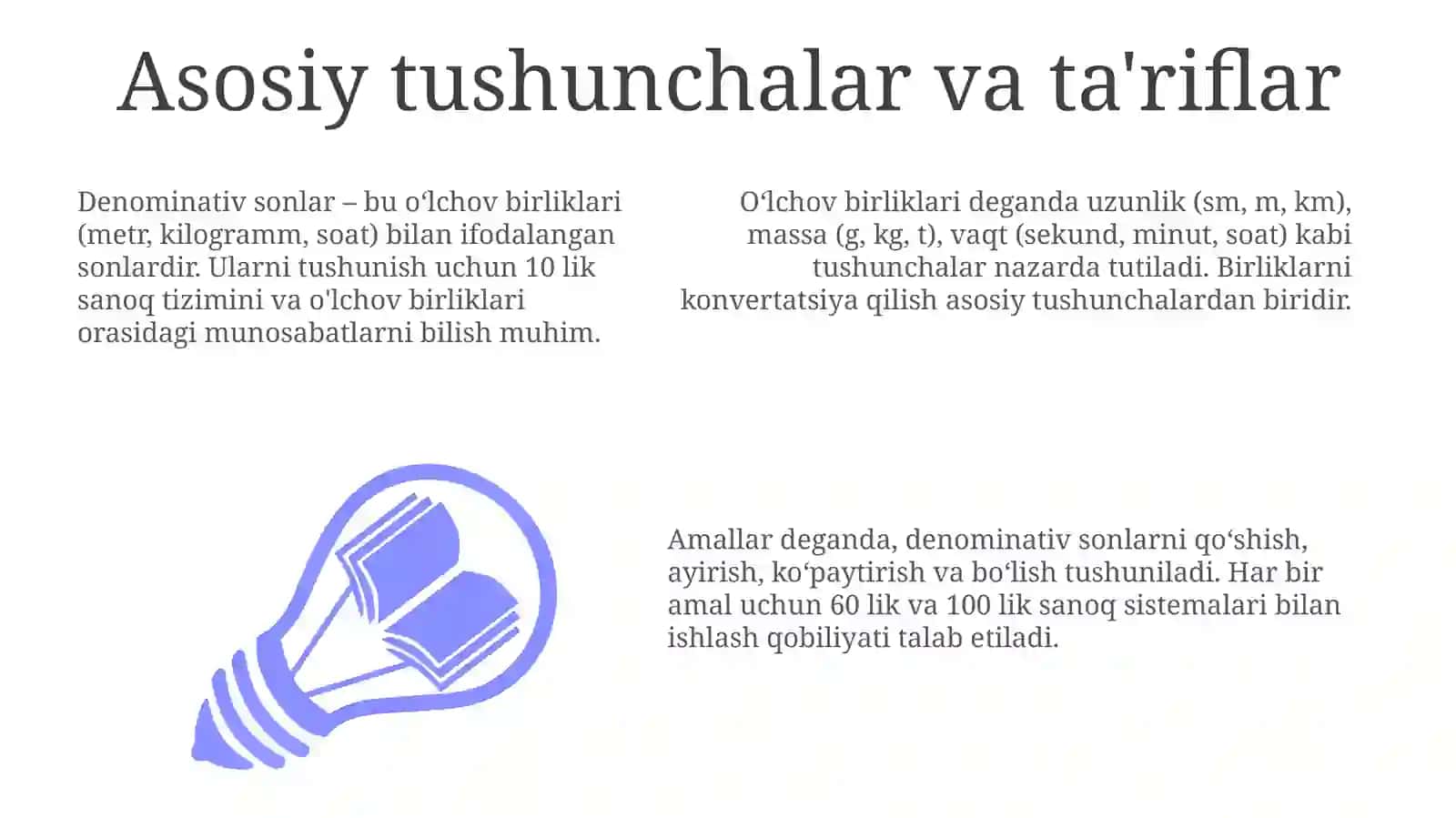 Boshlangʻich sinflarda (ismli sonlar ustida)amallar bajarishga oʻrgatish metodikasi 3