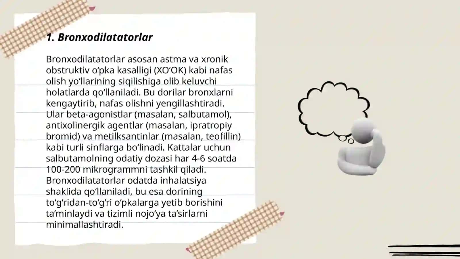 Nafas tizimi faoliyatiga tasir qiluvchi dori vositalari 3