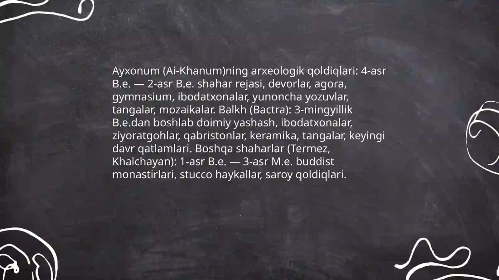 Koʻhna Baqtriya madaniyati arxealogik topilmalarda 3