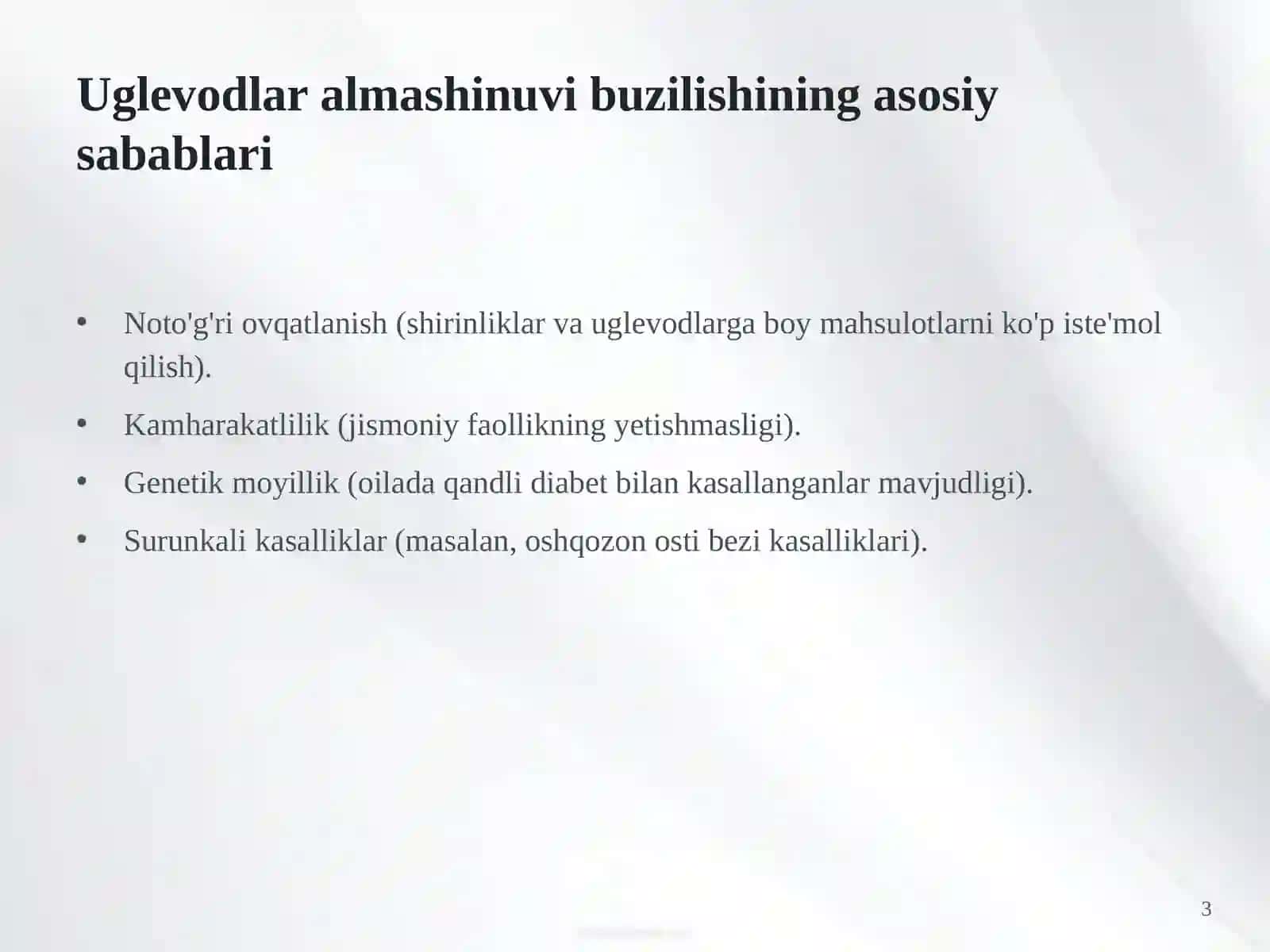 Uglevodlar almashinuvining buzilish mexanizmlari va ularni bartaraf etish yo'llari 3