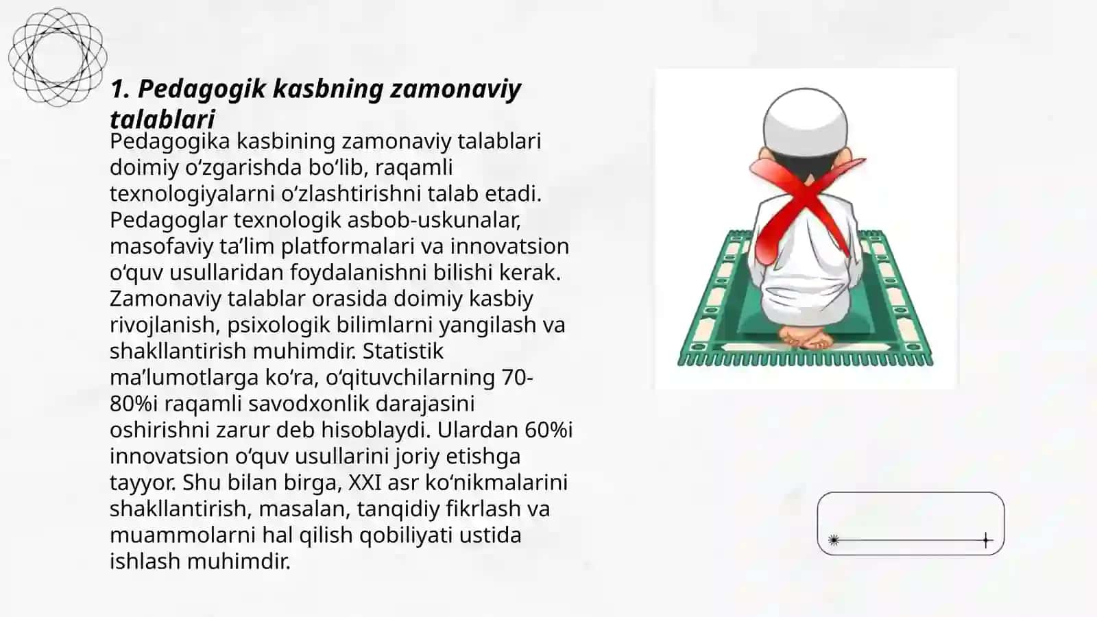 Zamonaviy pedagogikada pedagogik kasbi va unga qoʻyiladigan talablar 3