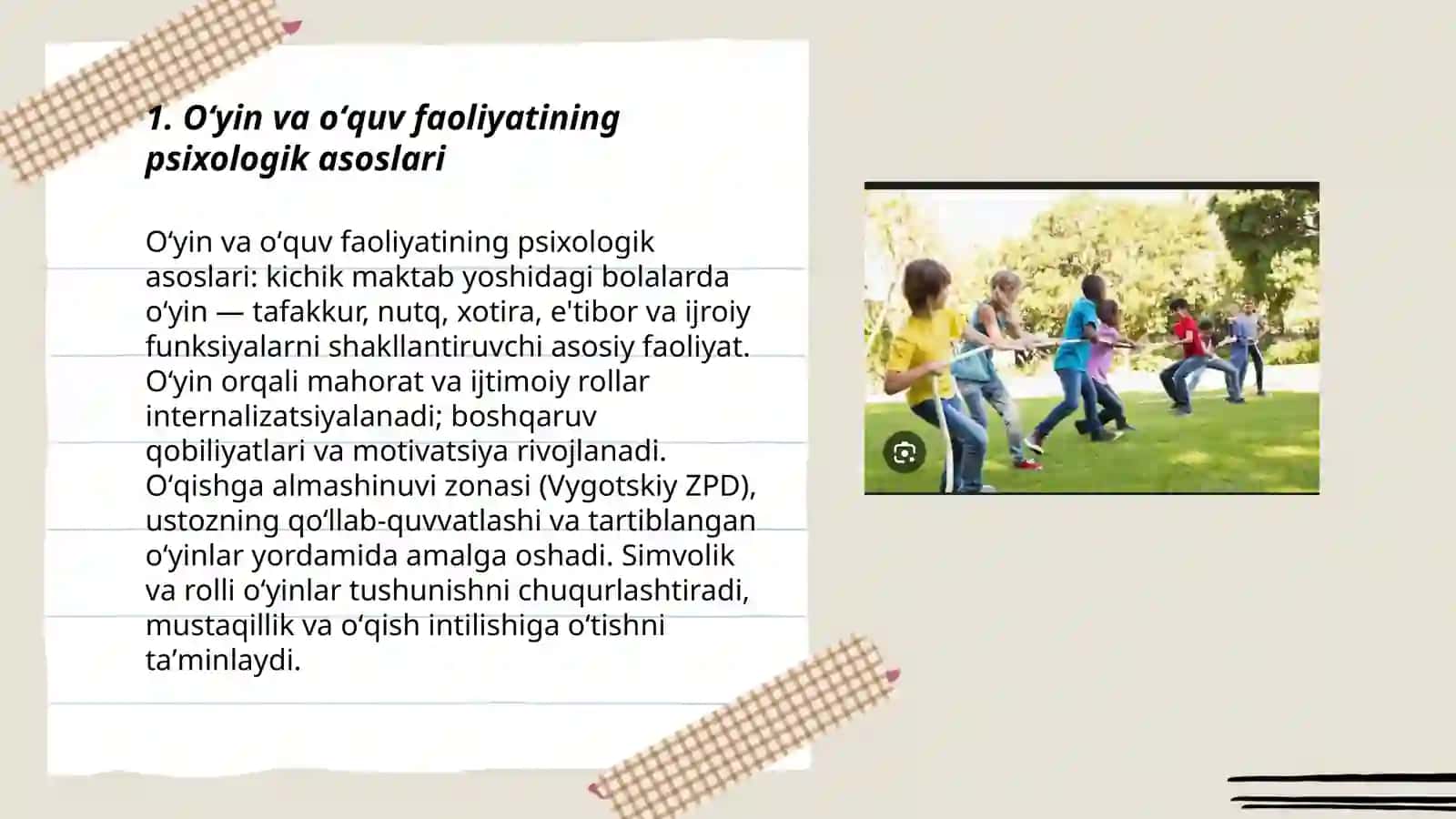Oʻyin va oʻquv faoliyatining psixologik asoslari 3