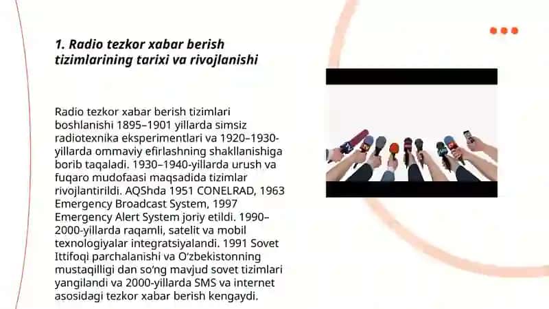 Radio tezkor xabar berish va axborot tarqatish vositalari 3