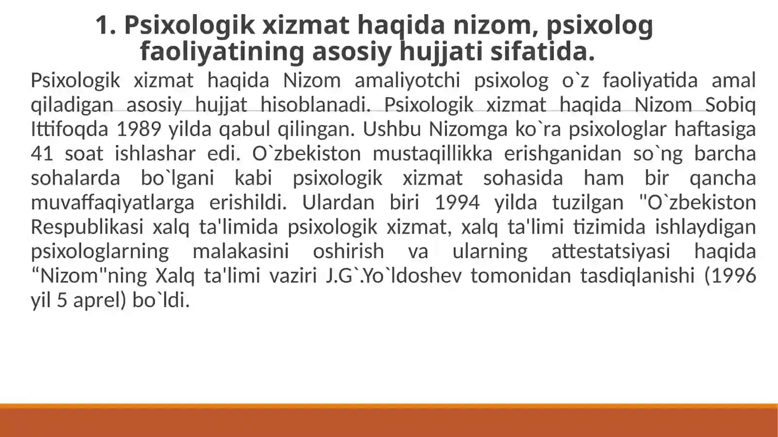 Psixologik xizmatni tashkil etish muammolari 3