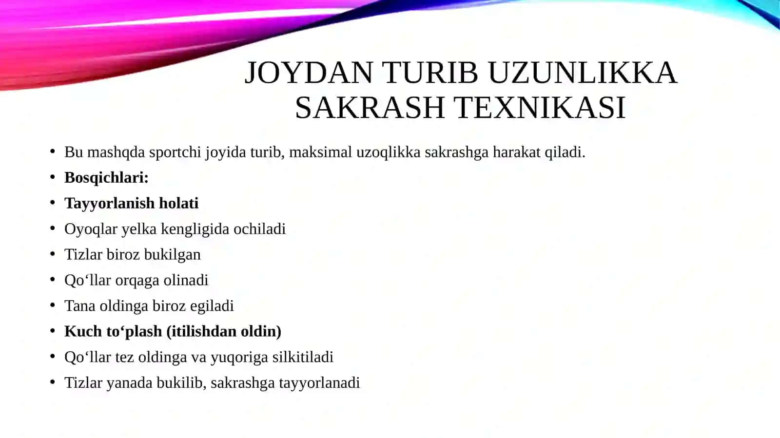 Joydan turib uzunlikka sakrash texnikasi ,yugurib kelib balandlikka sakrash texnikasi 3