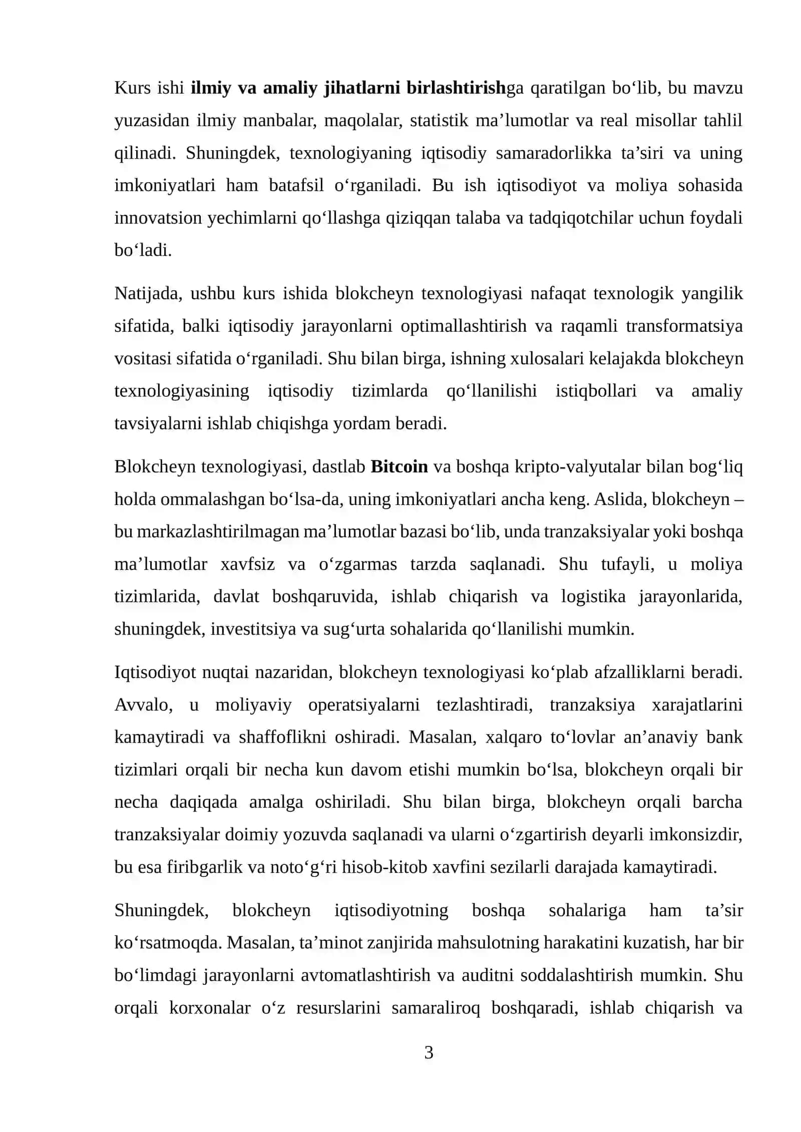 BLOKCHEYN TEXNOLOGIYASINING IQTISODIY JARAYONLARDAGI AHAMIYATI 3
