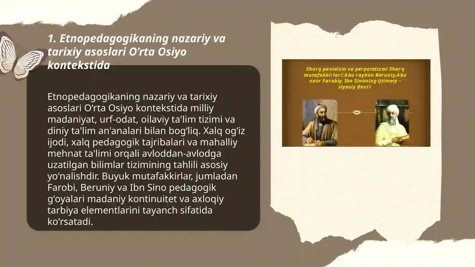 Etnopedagogika va O’rta Osiyo buyuk mutafakkirlarining pedagogik ğoyalari 3
