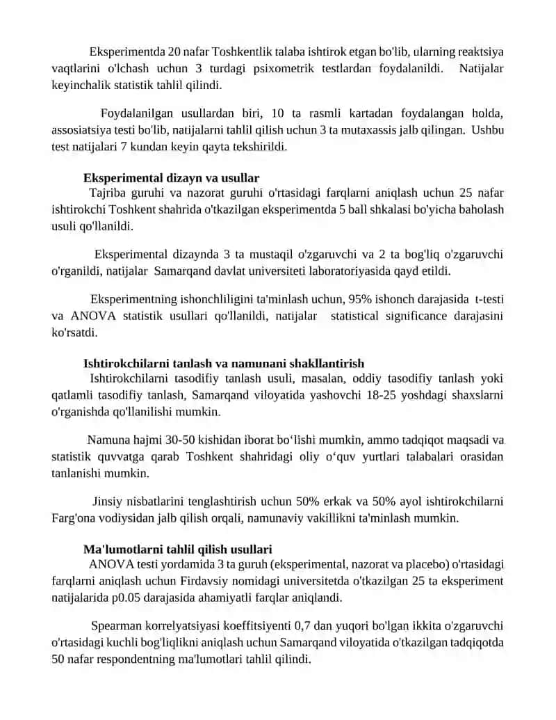 Psixologik eksperiment jarayoni va uning asosiy xususiyati 3