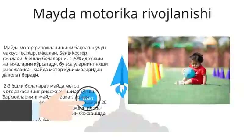 Майда мотор ривожланишини баҳолаш учун махсус тестлар 3