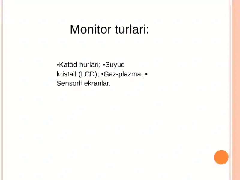 Zamonaviy monitorlar. LCD, LED 3