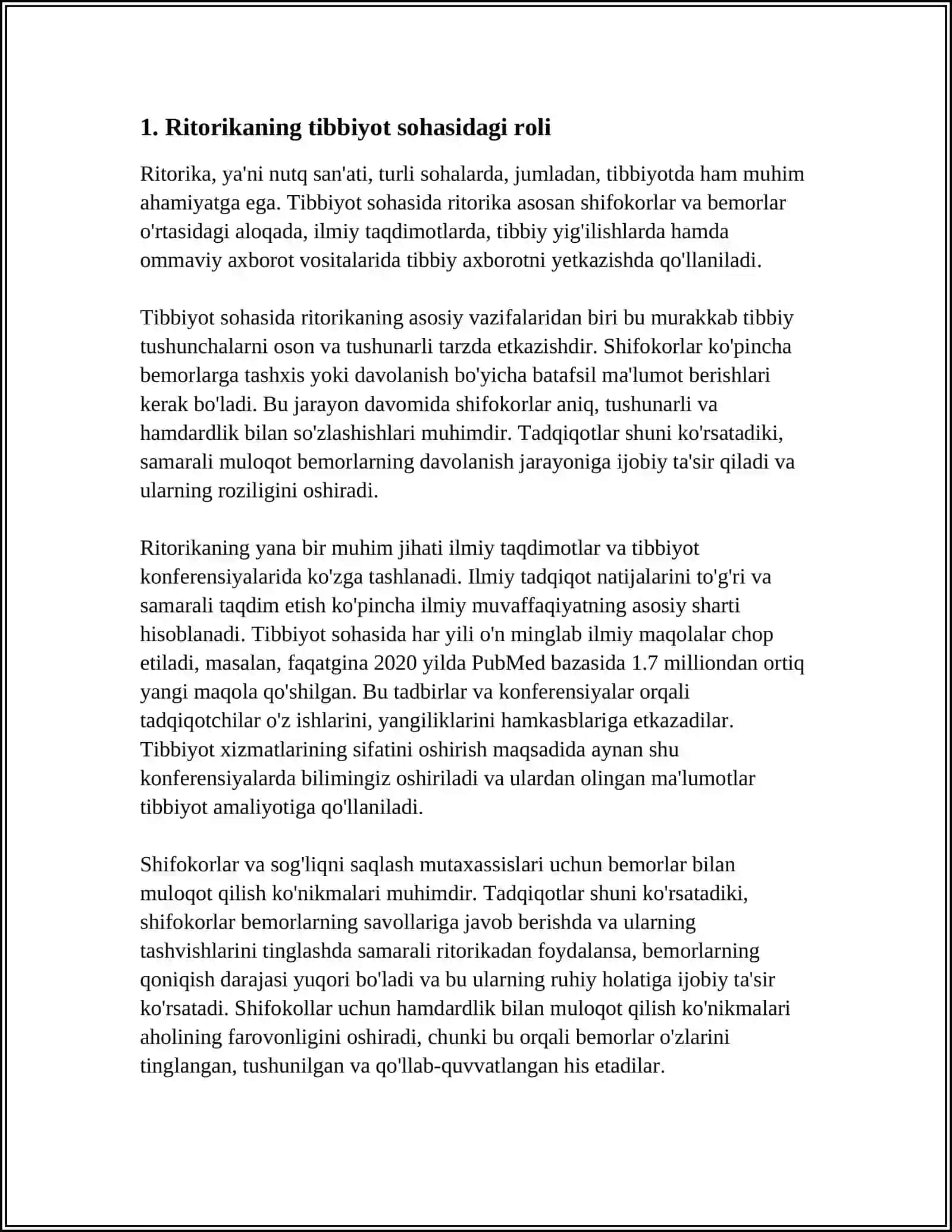 RITORIKA O'RTA TIBBIYOT XODIMLARNING FAOLIYATIDAGI AHAMIYATI 3
