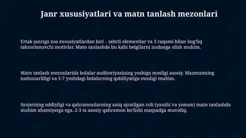 Ertak janriga xos matnlar ustida ishlash metodikasi 3