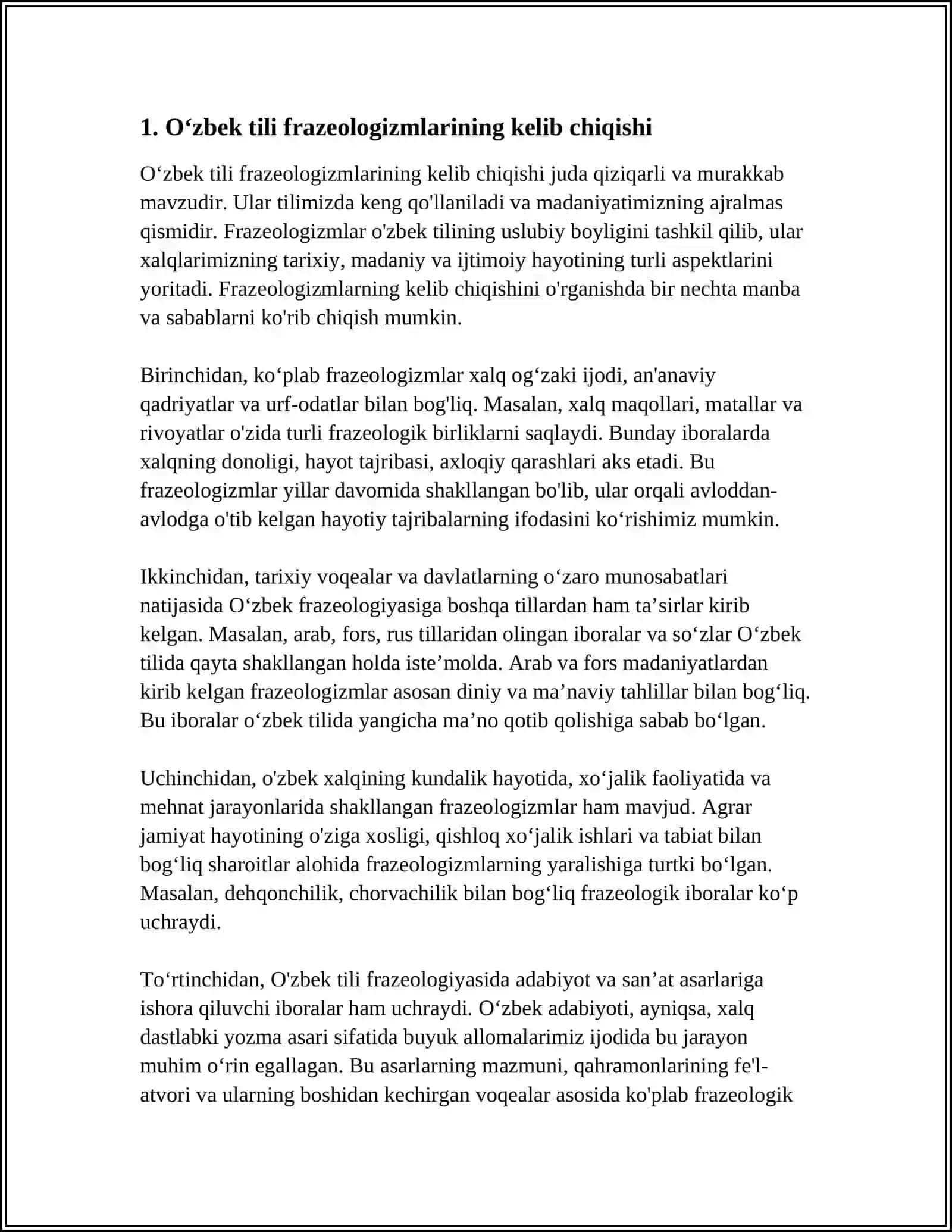 OʻZBEK TILI FRAZEOLOGIZMLARI 3