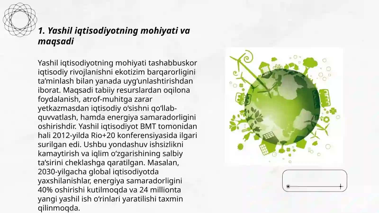 Yashil iqtisodiyotga oʻtishning zaruriyati, tamoyillari va dastaklari 3