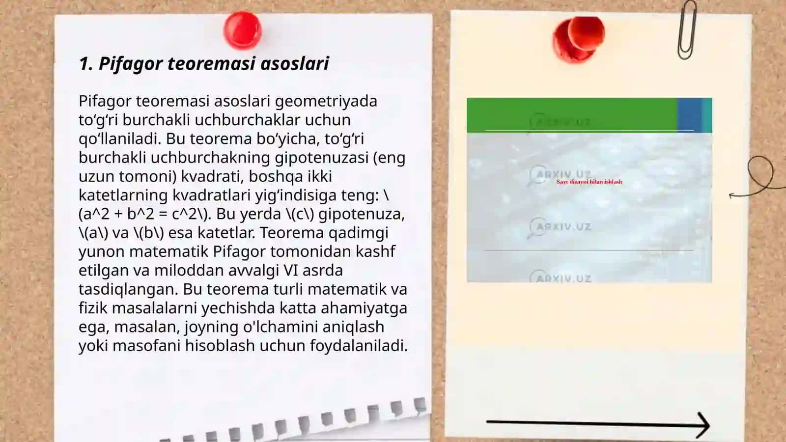 Pifagor teoremasi asoslari 3