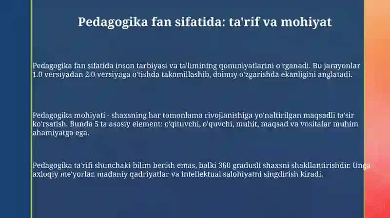 Pedagogika fan sifatida 3