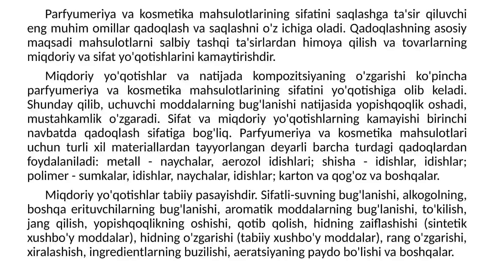 PARFYUMERIYA-KOSMETIKA MAHSULOTLARINI QADOQLASH TEXNOLOGIYALARI VA USULLARI 3