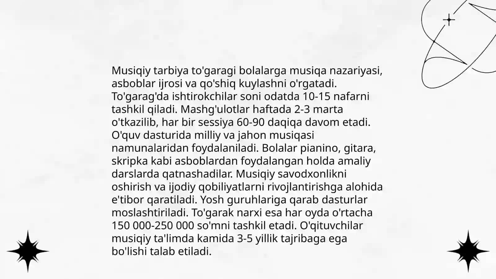 Musiqiy tarbiya to'garagi 3