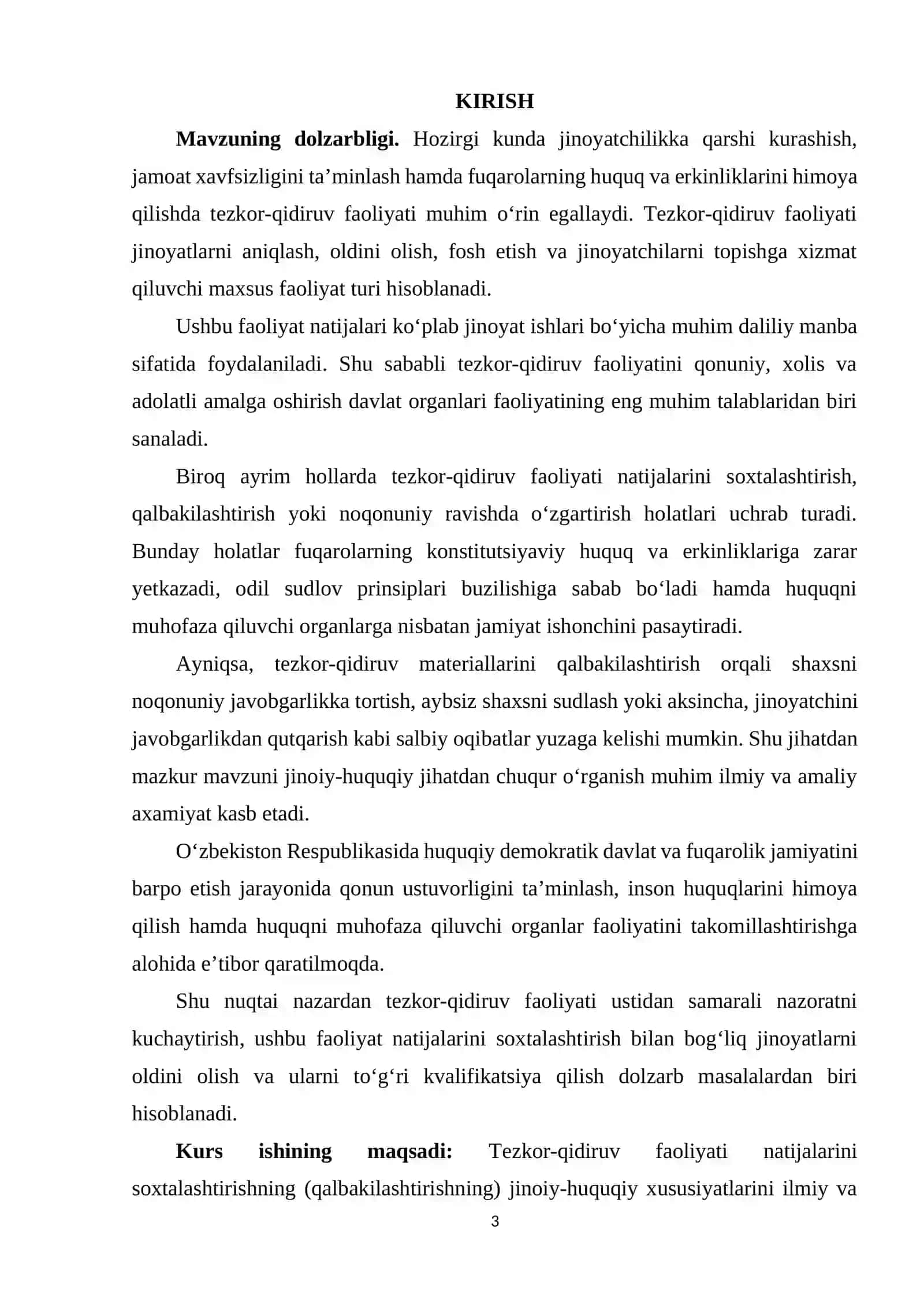 TEZKOR-QIDIRUV FAOLIYATI NATIJALARINI SOXTALASHTIRISHNING (QALBAKILASHTIRISHNING) JINOIY HUQUQIY XUSUSIYATLARI 3