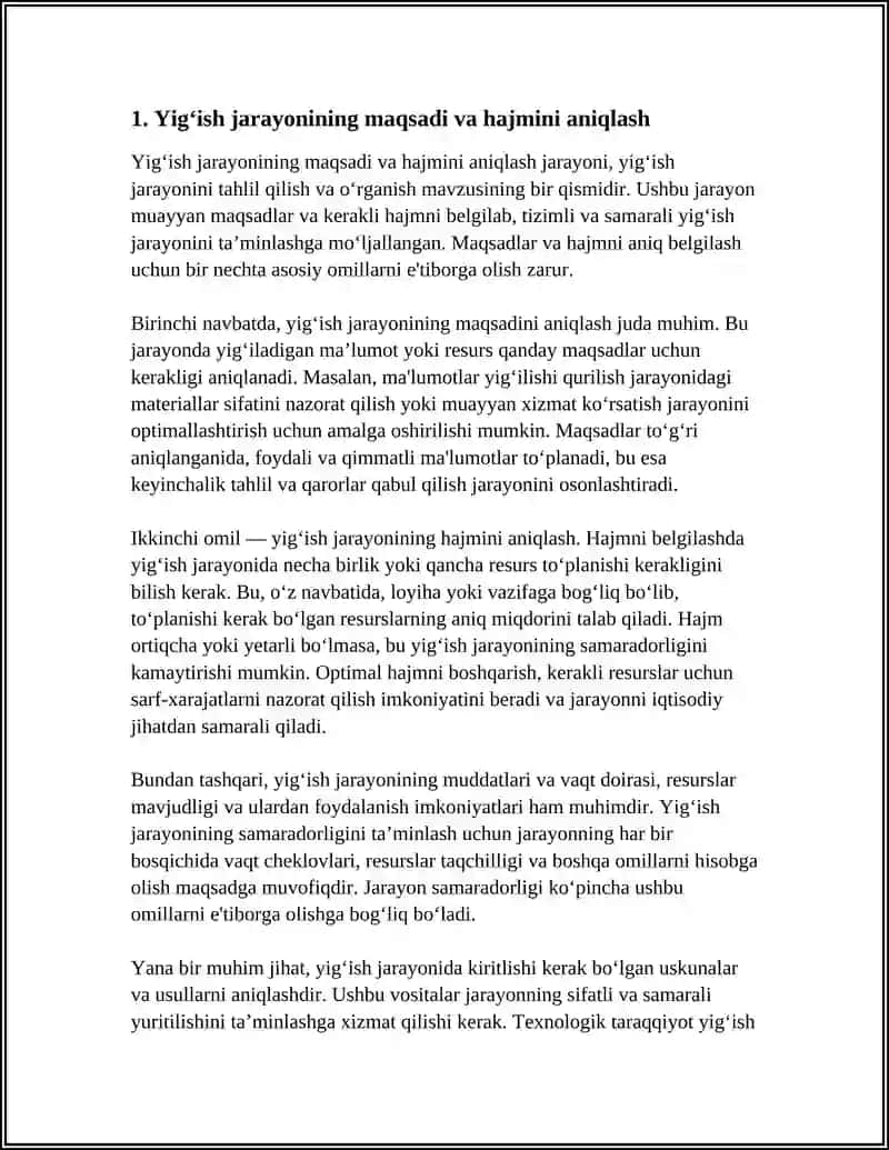 YIGʻISH JARAYONINI TAXLIL QILISH VA OʻRGANISH 3